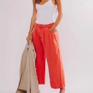 Free People Sweet Talk Chino Pants in Red Mango